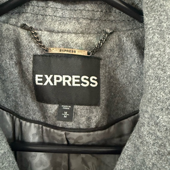 Express Gray Women's Peacoat - Picture 3 of 5